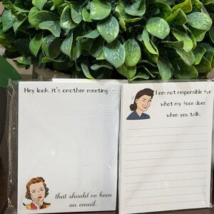 Notepad Set with Retro Designs Humorous NWT